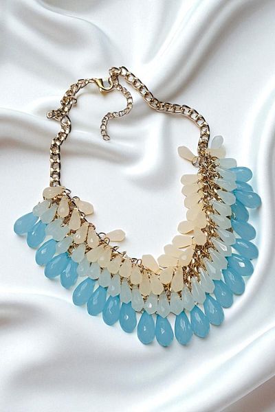 PETEK AKSESUAR Crystal Drop Exaggeration Necklace B