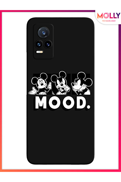 Molly حافظة سيليكون منقوشة باللون الأسود من Midnight Mood لهاتف Vivo V21E