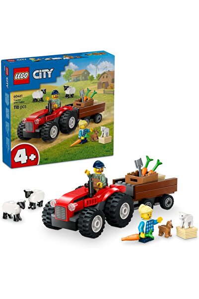 LEGO جرار مزرعة سيتي ريد مع مقطورة وأغنام (60461)