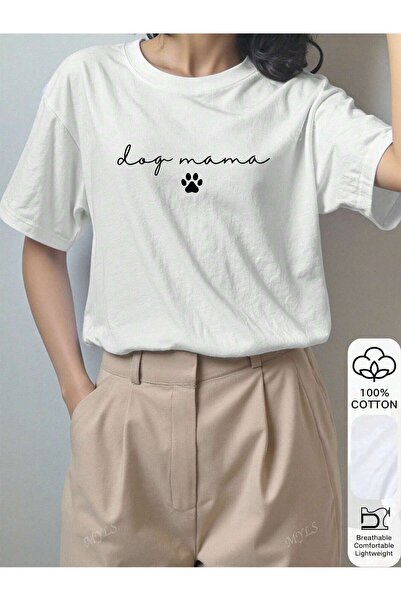 SVART WEAR Μπλουζάκι με το όνομα Dog Mama Dog Food oversized Tshirt Tişöft με...