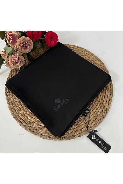 Silk Home Solid Color Twill Scarf Black Lth0201