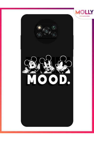 Molly حافظة سيليكون منقوشة باللون الأسود من Midnight Mood لهاتف Poco X3