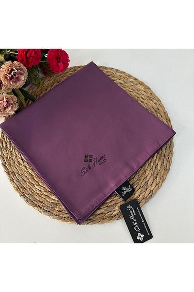 Silk Home Solid Color Twill Scarf Purple Lth0213