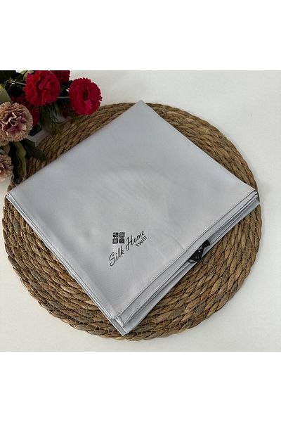 Silk Home Solid Color Twill Scarf Silver Lth0227