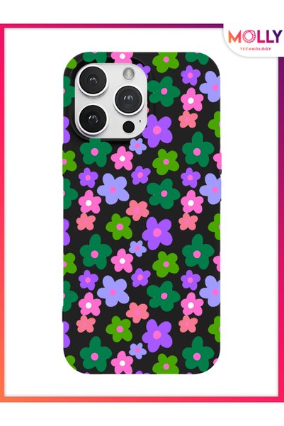 Molly Black Spring Explosion Pattern Silicone Case for iPhone 15 Pro Max