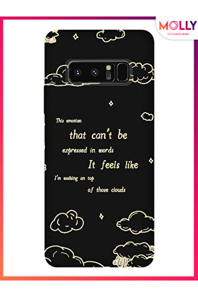 Molly Samsung Galaxy Note 8 İçin Siyah Sky Whisper Desenli Silikon Kılıf