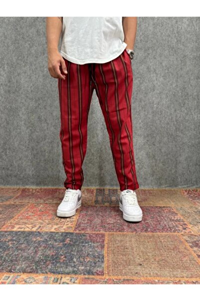 FıttingRoom بنطلون منسوج مخطط بخصر مطاطي