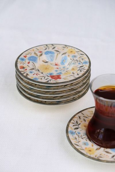 tabakevi Plate House Porcelain Fiori Tea Plate Set 12cm 6 Pieces Bns6Ctprs1217