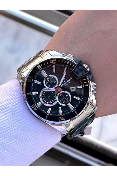 Daniel Klein Steel Cord Chronometer Dial Design 5 Atm Water Resistant Men Wristwatch 10034.N1