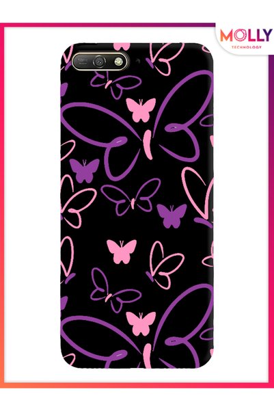 Molly Black Violet Flight Pattern Silicone Case for Huawei Y6 2018