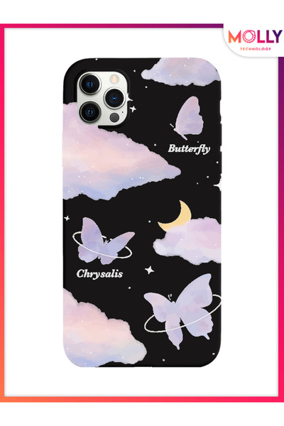 Molly Black Celestial Flutterby Pattern Silicone Case for iPhone 11 Pro