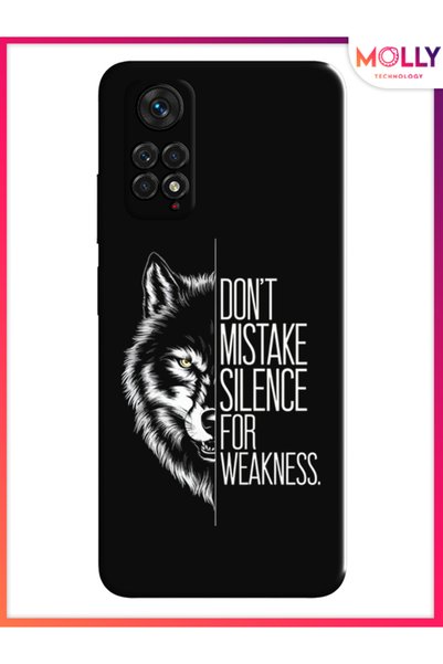 Molly حافظة سيليكون بنمط ألفا هادئ باللون الأسود لهاتف Xiaomi Redmi Note 11S