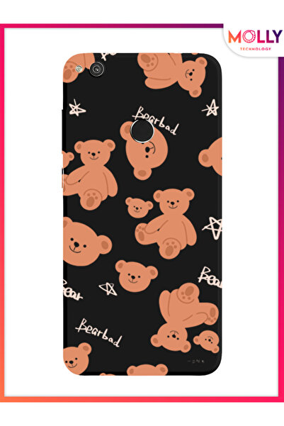 Molly Huawei P 9 Lite 2017 İçin Siyah Boop Bearies Desenli Silikon Kılıf