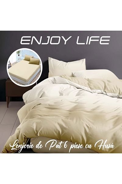 NufJoy Finet Cotton Linen 6 pieces Enjoy Life Fitted sheet for mattress 160x200 cm or 180x200 cm
