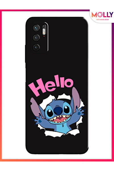 Molly Xiaomi Redmi Note 10 5G İçin Siyah Stitch Surprise Desenli Silikon Kılıf