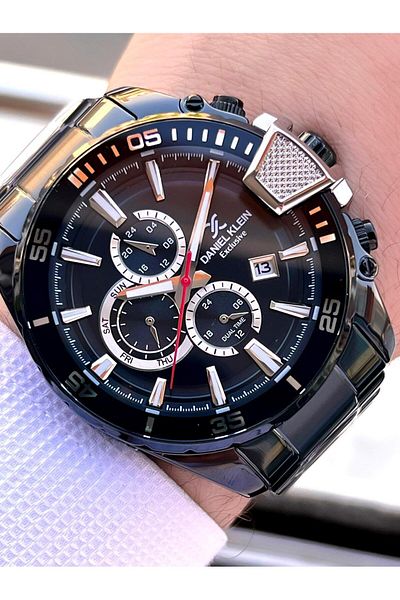 Daniel Klein Steel Cord Chronometer Dial Design 5 Atm Water Resistant Men Wristwatch 10034.N5