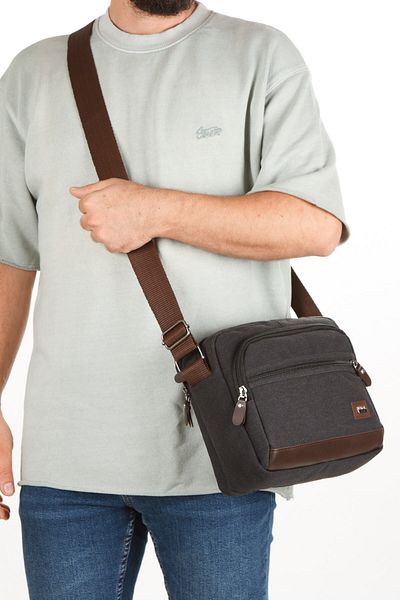 Newish Polo Men's Canvas Fabric School College and Postman Waist Shoulder Bag New265
