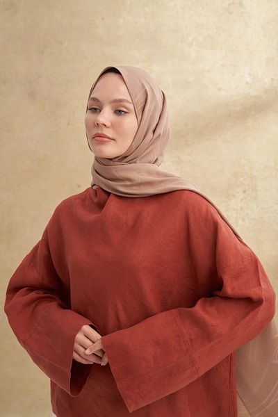 ARMANDA Camel Felore Pattern Shawl 3356