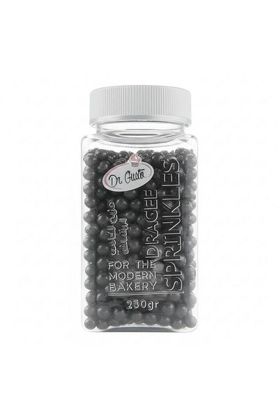 Dr. Gusto 4 mm Black Sugar Beads 250 g – Cake and Dessert Decoration Sugar