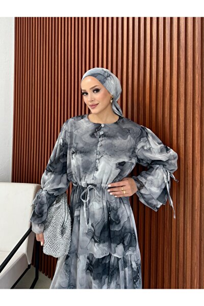 Melike Tatar Φόρεμα με σχέδιο με σάλι 32-2378