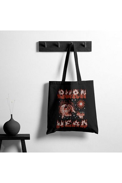 Shout Blaze Theory Burn Head Black Tote Bag