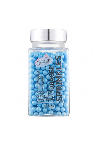 Dr. Gusto 4 mm Baby Blue Beads Sugar 250 g – Cake and Dessert Decoration Sugar