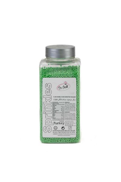 Dr. Gusto 2 mm Green Beads Sugar 250 g – Mini Cake and Dessert Decoration Sugar
