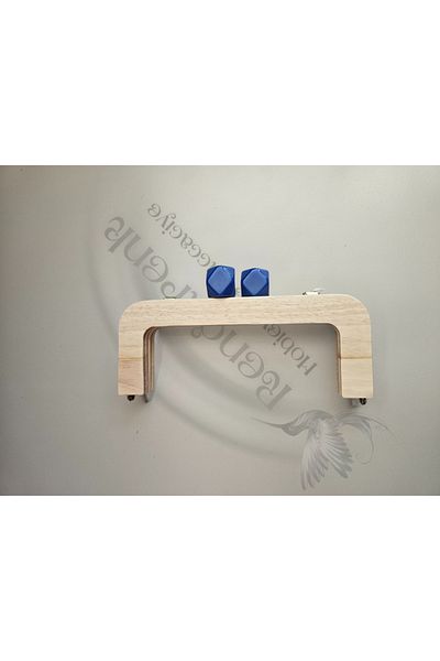 RENGARENK Wooden Burs Blue Acrylic Bead Head Bag Burs Natural Color 20cm