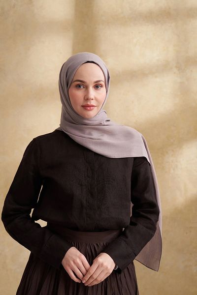 ARMANDA Mink Cotton Modal Aden Pattern Shawl 3355