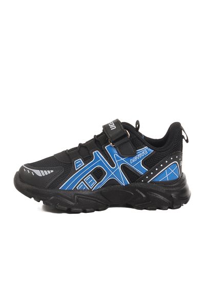 AYAKMOD Black Saks Velcro Mesh Lightweight Boys' Sports Shoes 2351 P