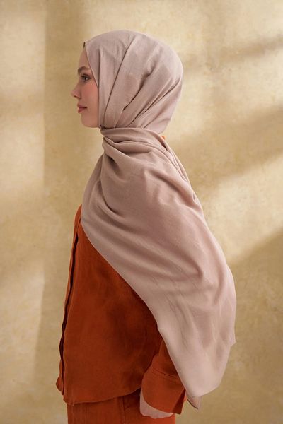 ARMANDA Beige Cotton Modal Aden Pattern Shawl 3355