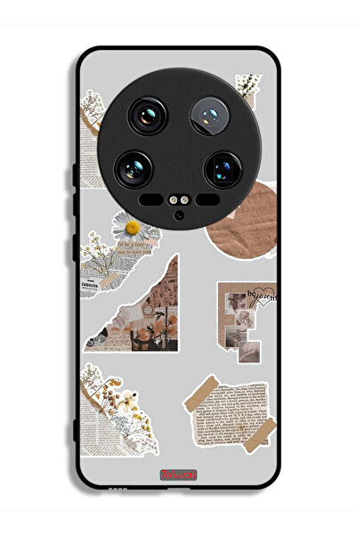 Tolwak غطاء حماية فائق لهاتف شاومي 14 مصنوع من قطع من الملصقات الورقية