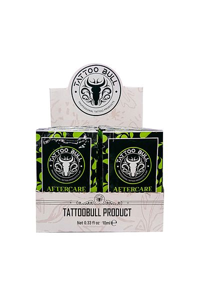 TattooBull Tattoo Aftercare Vegan 10 ml - Cast Tattoo Care Cream Box of 60