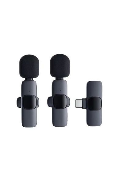MACON K9 Dual Wireless Mic with Receiver – Clip-On Mini Mic for Type-C Phones, Camera, Laptop, Vlogging