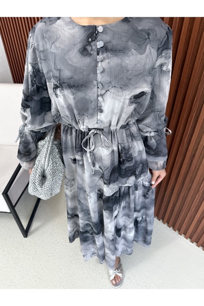 Melike Tatar Φόρεμα με σχέδιο με σάλι 32-2378