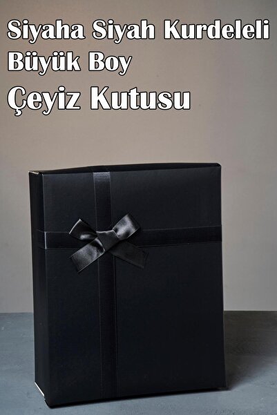 Dantelux Siyaha Siyah Kurdeleli Büyük Boy Çeyiz Kutusu