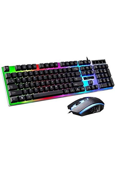 Generic G21 Keyboard Wired USB Gaming Mouse Flexible Polychromatic LED Lights Computer Mechanical Feel Backl