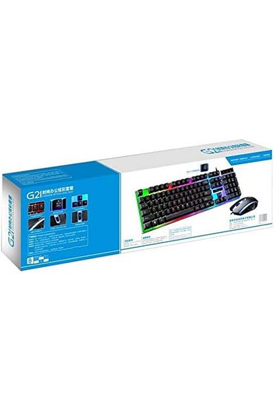 Generic G21 Keyboard Wired USB Gaming Mouse Flexible Polychromatic LED Lights Computer Mechanical Feel Backl