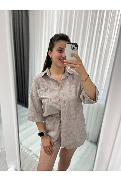 Butik Kadın Giyim Keten Şortlu Takım