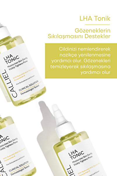 CALLİEL Nemlendirici Özellikli, Gözenek Küçültücü, Yaşlanma Karşıtı, Hassas İçerikli LHA Tonik 200 ML
