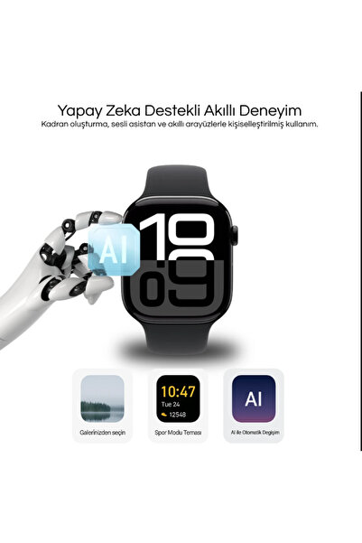 wirelessshop Watch 10 HK10 Pro Max + Amoled Ekran - Chatgpt- Çift çekirdek iş...