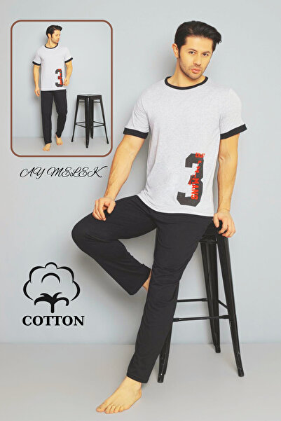 AYMELEK Ανδρικό σετ πιτζάμες από βαμβάκι Σετ πουκάμισο και πιτζάμες από βαμβάκι