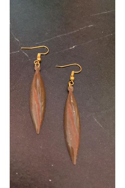MISS GOLDEN Brown Gold Color Large Symmetrical Shape Gold Accessory Dangle Epoxy Earrings Gift