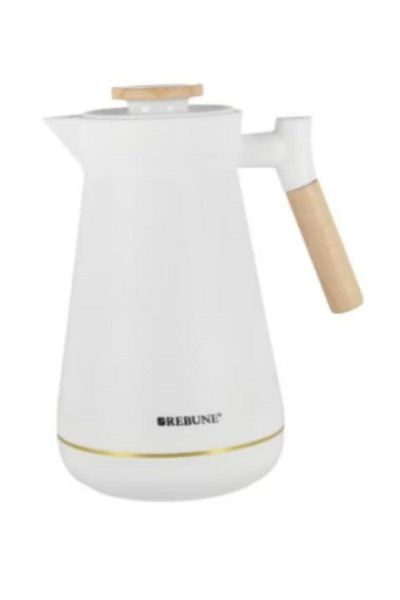 rebune Ribon Tea and Coffee Thermos, White, 1 Liter