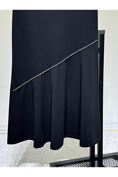 ModaMinar Γυναικεία Πέτρινη Λεπτομερής Κρεπ Υφασμάτινη Φούστα Ψαριού