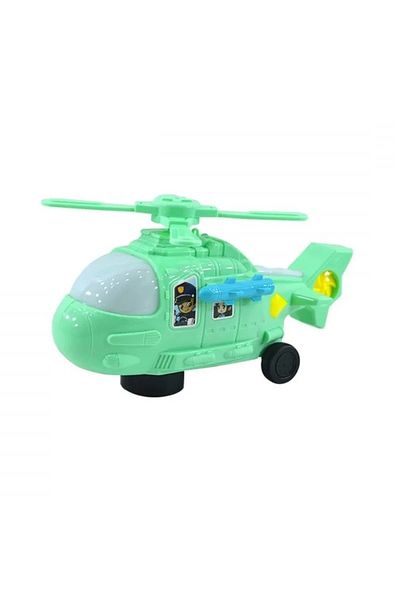rexa Kids' Green Rescue Helicopter Toy with Wheels - Durable Pretend Play Aircraft