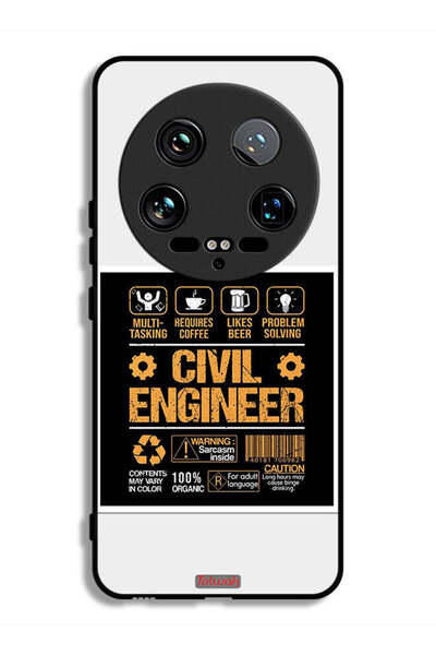 Tolwak غطاء حماية فائق لهاتف شاومي 14 - ملصق مهندس مدني