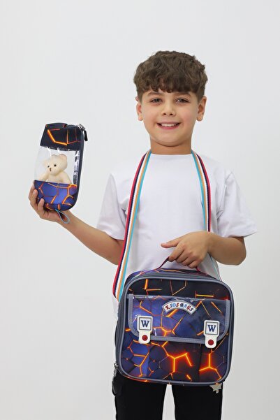 Probag Minecraft 3'lü Çanta Seti Sırt Çantası Beslenme Çantası Kalemlik Çocuk Çantası Peluş Oyuncak Hediye