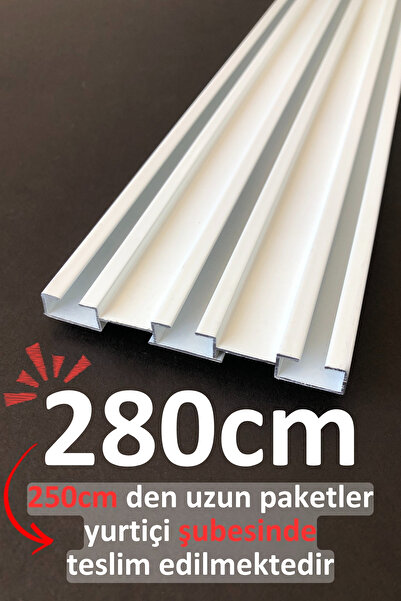 İzen Üç Kanallı 280cm Alüminyum Beyaz Perde Rayı (73mm) Üçlü Korniş