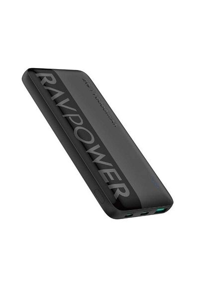 RavPower 10000mAh PD 20W Power Bank with 3 Fast Charging Ports Charge 3 Devices Simultaneously Black